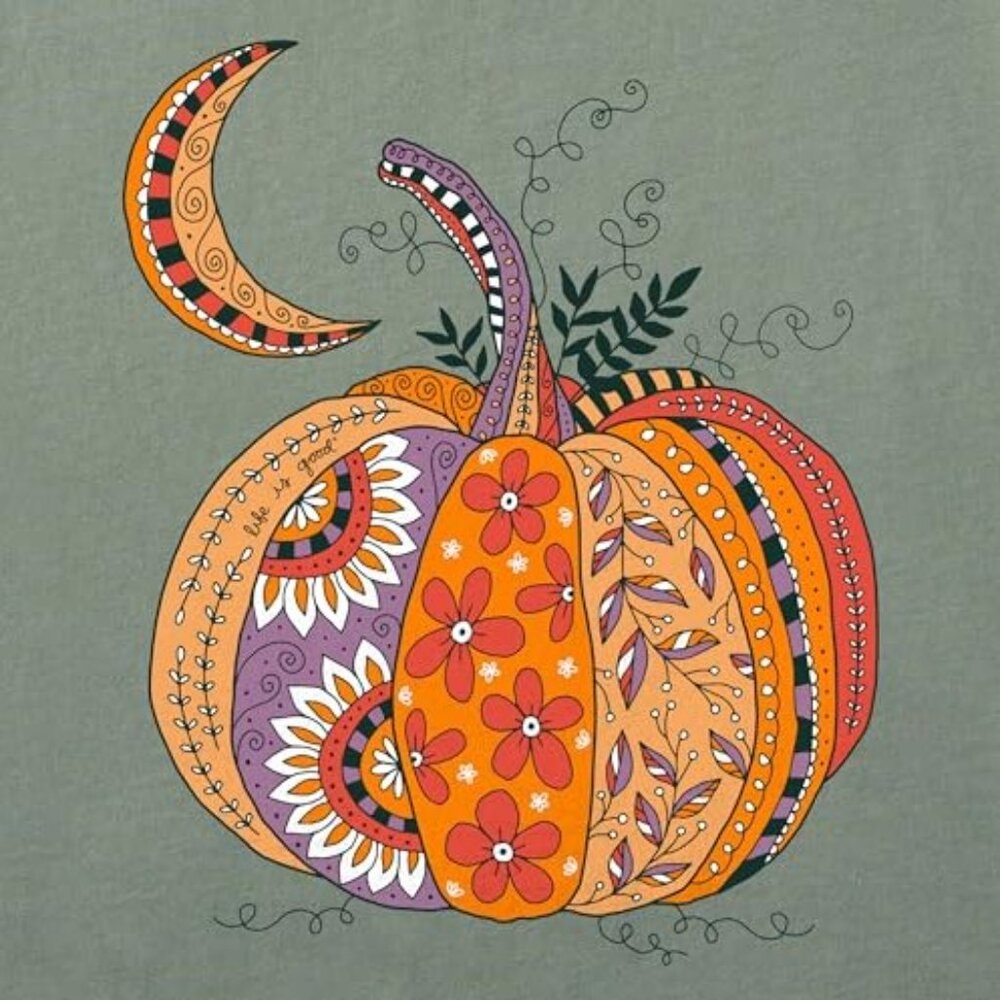 LIFE IS GOOD - Doodle Pumpkin - T-Shirt Crusher Tee - XXL - NWT